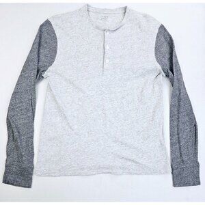 J. Crew Size Medium Mens Gray Cotton Charcoal Long Sleeve Fashion Henley